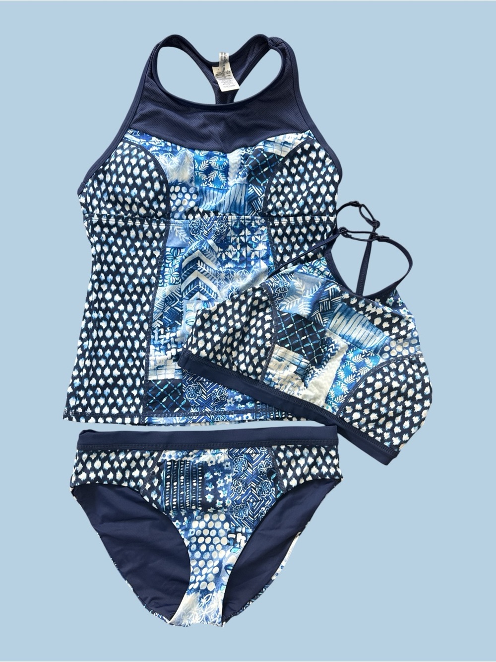 Tommy Bahama Island Active Swim Bundle Navy White Print 3-Pieces